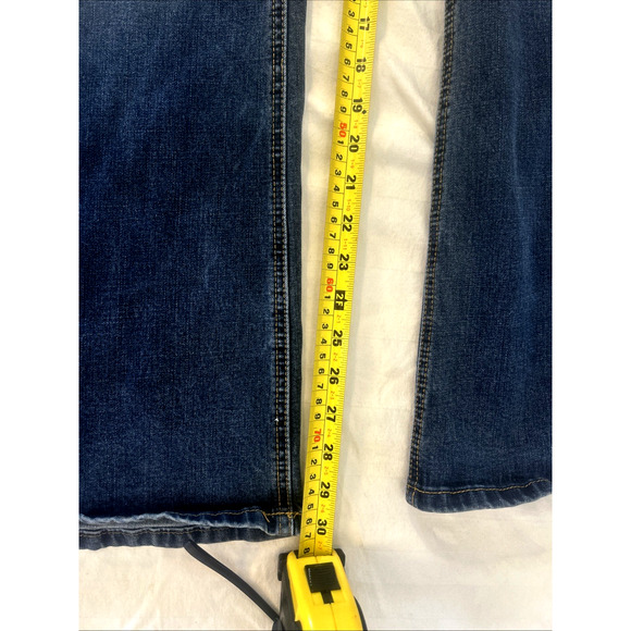 Premiere Demin Jeans Size 36x30 Wide Flair Cross Embellished Pockets Bling Studs - Picture 5 of 9